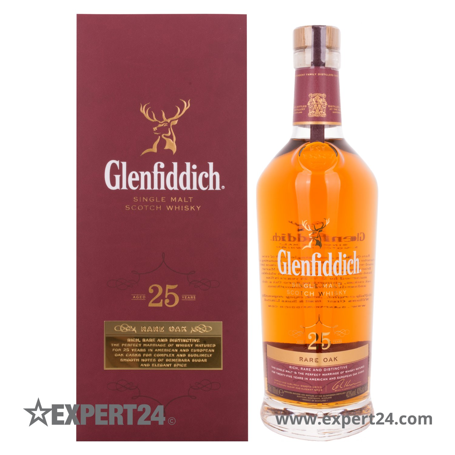 Glenfiddich 25 Years Old RARE OAK Single Malt Scotch Whisky Glenfiddich 25 Years Old RARE OAK Single Malt Scotch Whisky - Image 1